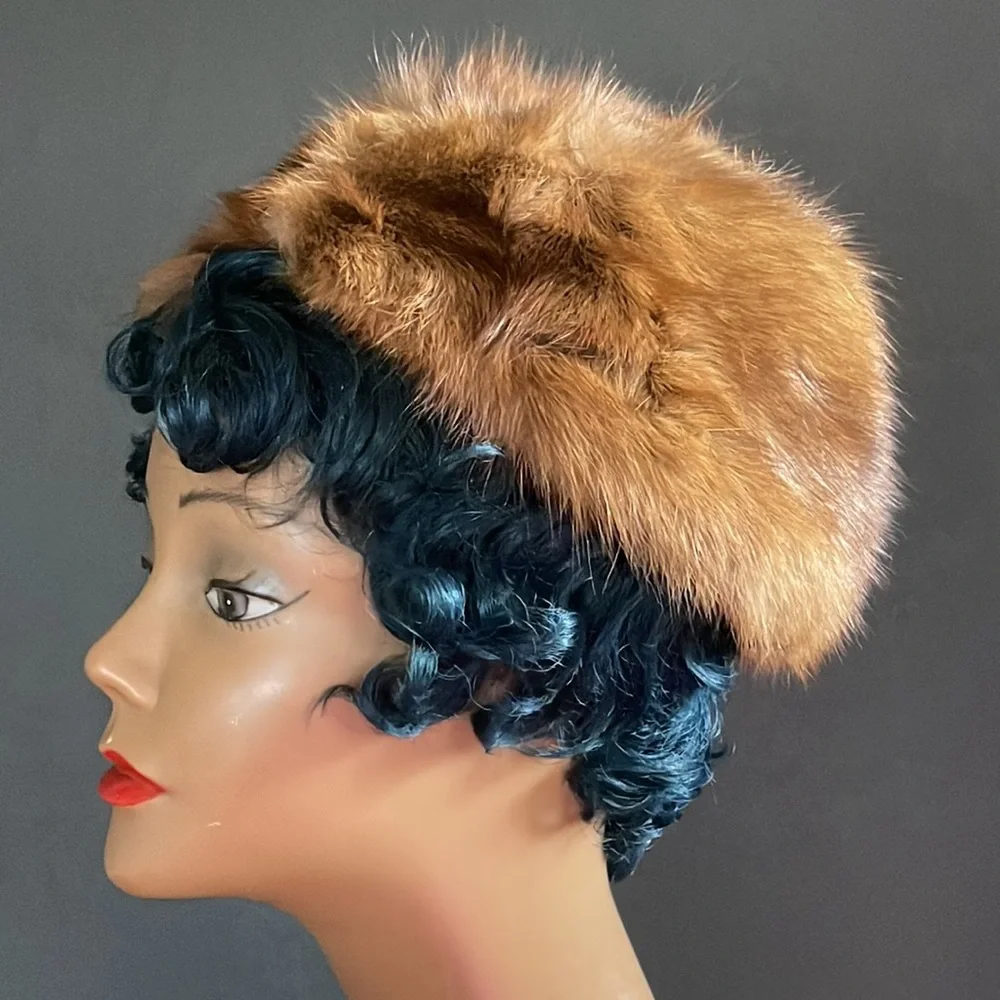 Vintage Mink Fur Tam Hat - Picture 2 of 14